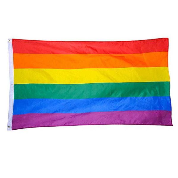 Banderas de poliéster Bandera del arco iris Bandera grande del orgullo LGBT Bandera al aire libre Suministros para fiestas Bandera colgante Bandera Banderas de paz del orgullo (60 * 90 cm) G230524