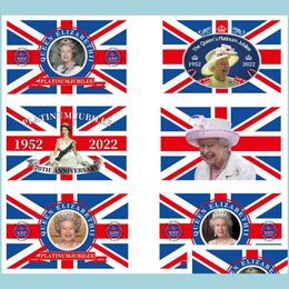 Banner Vlaggen Queen Elizabeth II Flag 3x5ft British Banner 70th Party Decorations Wholesale Drop Delivery 2021 Home Garden Festieve Supp Dhlig