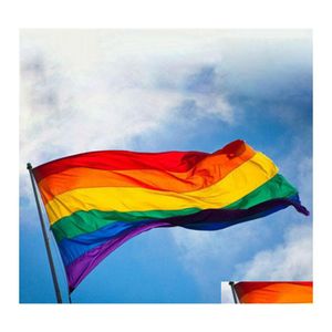 Bannière Drapeaux Rainbow Flag 3X5Ft 90X150Cm Lesbian Gay Pride Polyester Lgbt Colorf Drop Delivery Home Garden Festive Party Supplies Dhxa1