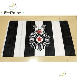 Banner Vlaggen Servië Fk Partizan Vlag 3X5Ft 90Cmx150Cm Polyester Decoratie Vliegend Huis Tuin Flagg Feestelijke Geschenken Drop Levering Onderdeel Dhupn