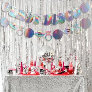 Drapeaux de bannière Silver Last Disco Banner Décorations de fête de Bachelorette Disco Ball Ring Cowboy pour Western Cowgirl Bridal Shower Party Supplies 230720