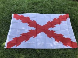 Banner Flags Sky Flag 90x150cm Cross espagnol de drapeau bordeaux suspendu en polyester double bannière imprimée