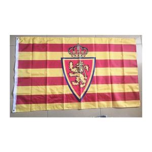 Banner vlaggen Spaans echte zaragoza banners nationale hangende vliegende hoogwaardige digitale print polyester outdoor indoor u drop del dhjga