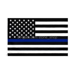 Banner Flags Flag Blue Line Flag American Police 3x5ft USA General Election Country for Trump Fans Drop Livilor Home Garden Festive Dhsol