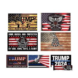 Banner Flags Trump 2024 Flag Make America Again Banners Elecciones presidenciales Partidarios Drop Delivery Home Garden Festive Party Supp Dhtso