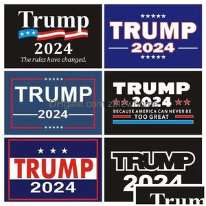 Bannière Drapeaux Trump 2024 Autocollant de campagne présidentielle américaine Donald Autocollants de pare-chocs de voiture Livraison directe Maison Jardin Fournitures de fête Dheba