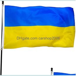 Bannière Drapeaux Drapeau De L'Ukraine 3Ftx5Ft National Ukrainien 150X90Cm Avec Œillets En Laiton Drop Delivery Home Garden Festive Party Supplies Dh8Mi