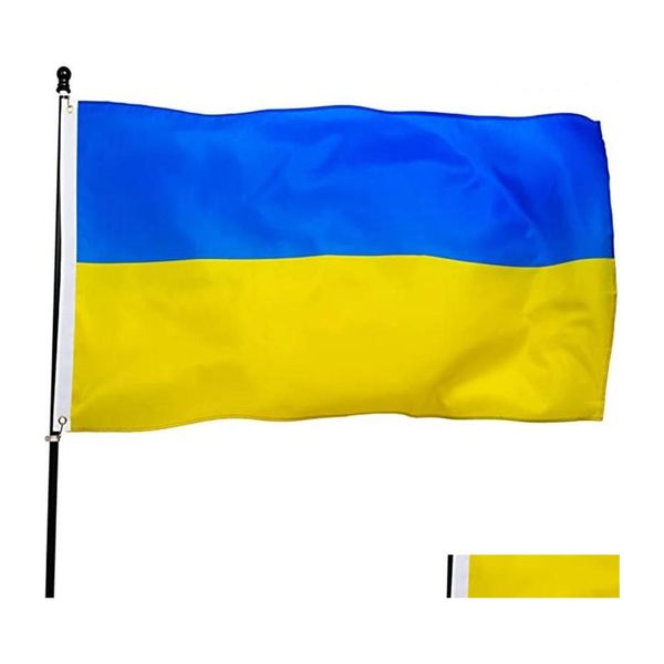 Bannière Drapeaux Drapeau De L'Ukraine 3Ftx5Ft National Ukrainien 150X90Cm Avec Oeillets En Laiton Drop Delivery Home Garden Festive Party Supplies Dha8F