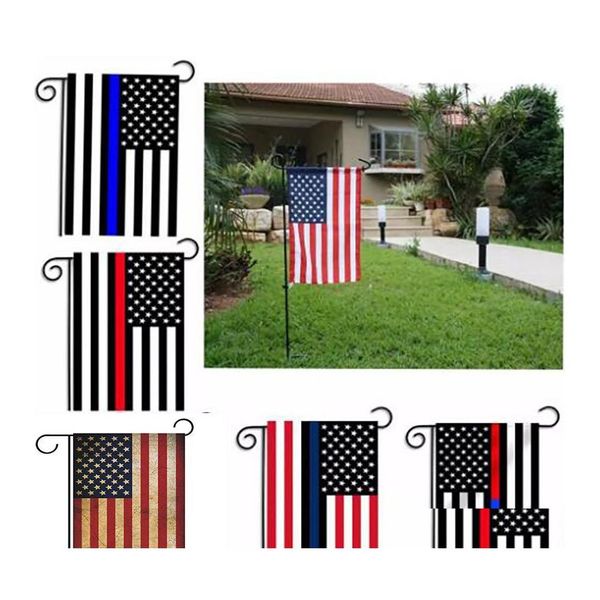 Bannière Drapeaux Us Party Decoration Thin Blue Line Usa Drapeau Noir Blanc Et Jardin Américain 30X45Cm Drop Delivery Home Festive Supplies Ot63L