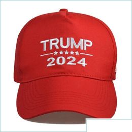 Drapeaux de bannière Casquette d'élection présidentielle américaine Trump 2024 Lettres de chapeau Casquettes de baseball Keep America Ill Be Back Snapbacks Peaked Drop D Dhdqr