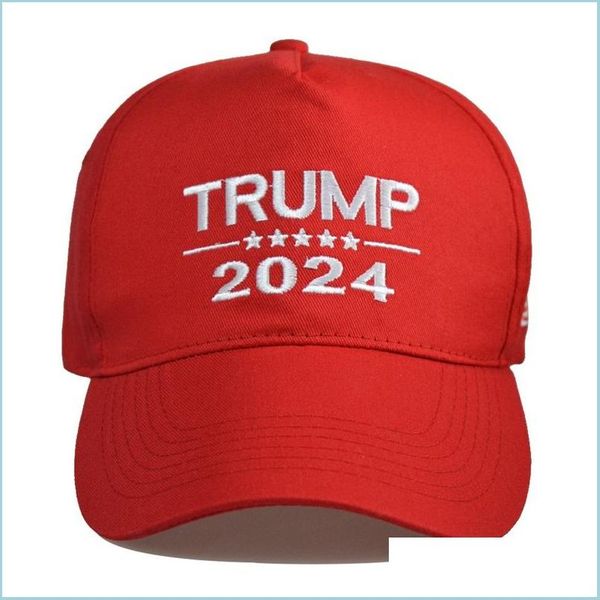 Bannière Drapeaux États-Unis Élection présidentielle Casquette Trump 2024 Lettres de chapeau Casquettes de baseball Gardez l'Amérique grande Ill Be Back Snapbacks Peaked Dhnlm