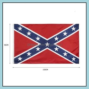 Drapeaux de bannière Drapeau confédéré des États-Unis Deux côtés imprimés Union Rebel Star Pattern Bannières en polyester Marchandises en stock 5YH H1 Drop Delivery H Otljw