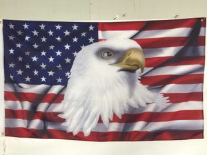 Drapeaux de bannière États-Unis pays national drapeau américain avec de grandes bannières d'aigle avec des œillets en métal à manches blanches G230524