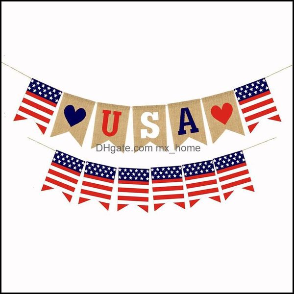 Banner Flags Usa Swallowtail Banners Independence Day String Flags Letters Bunting 4Th Of Jy Party Decoration 1363 V2 Drop Delivery 2 Dh4Jn