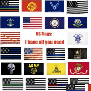 Banner vlaggen VS US Army Airforce Marine Corp Navy y Ross Flag Traad niet op mij dunne xxx lijn VT1338 Drop Delivery Home Garden Festi Dhocd