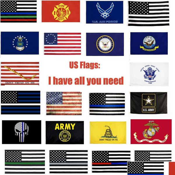 Banner Flags Usa Us Army Airforce Marine Corp Navy Y Ross Flag No me pises Thin Xxx Line Vt1338 Drop Delivery Home Garden Festi Dhocd