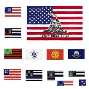 Bannière Drapeaux Usa Us Army Flagsairforce Marine Corp Navy Y Ross Flag Ne marchez pas sur moi Thin Xxx Line Ocean Zc311 Drop Delivery Home Ga Dht3E