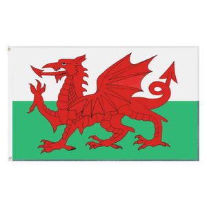 Banner vlaggen Welsh Flag 90*150cm Wales Red Dragon Cymru UK Verenigd Koninkrijk Union Flag Polyester Groot -Brittannië Banner