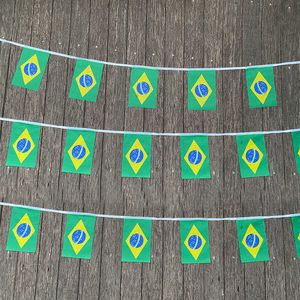 Banner Flags xvggdg 20pcs / set Brasil empavesado banderas Banderín String Banner Buntings Festival Party Holiday G230524