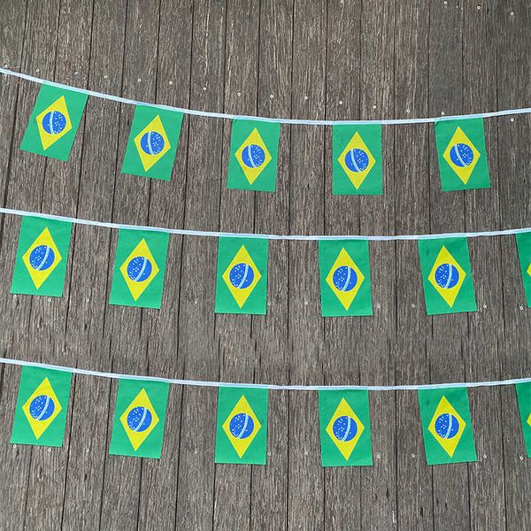 Banner Flags xvggdg 20pcs / set Brasil empavesado banderas Banderín String Banner Buntings Festival Party Holiday G230524