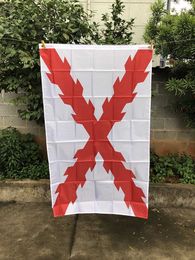 Banner Flags Z-One Flag of Cross of Bourgogne 90x150cm de haute qualité Polyester suspendu Empire espagnol cousu à double bannière intérieure