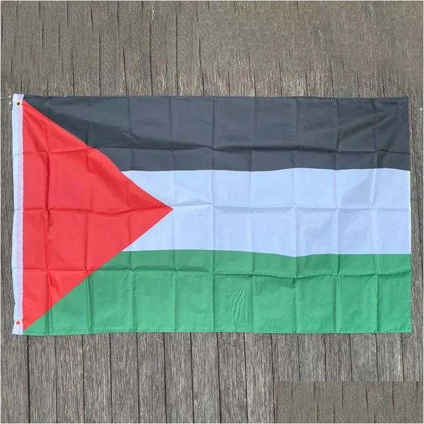 Banderas de bandera Zk20 100% poliéster 3 x 5 pies 90x150 cm Bandera de Palestina Venta al por mayor Fábrica Entrega de entrega Hogar Jardín Suministros para fiestas festivas Otwlb