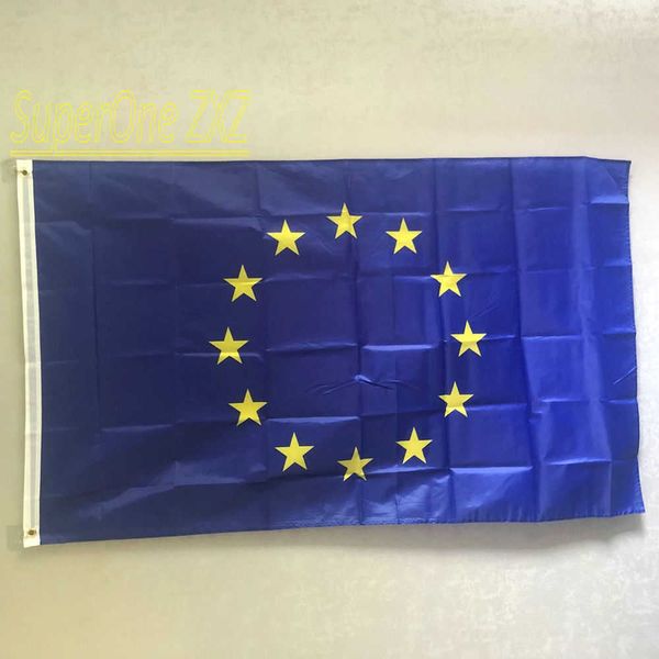 Drapeaux de bannière ZXZ livraison gratuite drapeau de l'UE 90X150cm 100% polyester ue européenne europe union drapeau bannière europe pour la décoration G230524