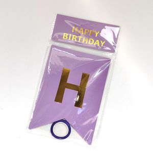 Kit de bannière personnalise la bannière violet foncé avec des décorations de fête de mariage d'anniversaire d'alphabet