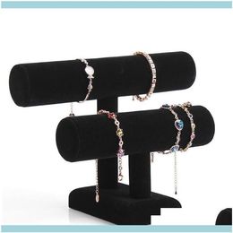 Banner Stand Bijoux Stand Emballage 2 Couche Veet Bracelet Collier Affichage Angle Support de Montre T-Bar Multi-Style en Option Wfxxf Dr300i