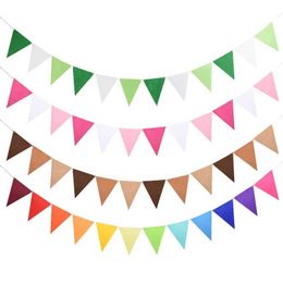 Banners Streamers Confetti 12 vlaggen 17 cm kleurrijke vilt banner slingersjarig jarig bunting pennant baby shower bruiloft slinger feest decoratie benodigdheden d240528