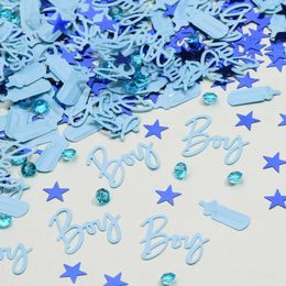 Banners Streamers Confetti 15G/Lot Boy Girl Plastic Confetti Paillin Baby Shower Gender Reveal Baptism Birthday Party Table Decoration Supplies D240528