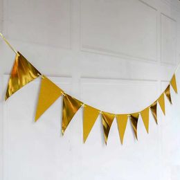 Banners Streamers Confetti 4m 12 Flags Gold Pennants Christmas Garland Diy Bunting Paper Banner Banner Event Party Mariage Sports Sports Décoration D240528