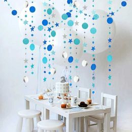 Banners Streamers Confetti 4m Paper Star Round Garland Banner Adult Birthday Party Decorations Kids Boy Girl Baby Shower Hanging Curtain DIY DÉCOR DE MEDIAGE D240528