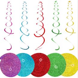 Banners Streamers Confetti 6pcs / Pack Party Spiral Decoration Birthday Party Mariage Ornements décoratifs Foil Swirls Banner Papotage Garland D240528
