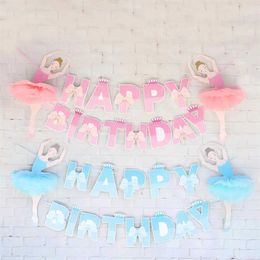 Banners Streamers Confetti Ballerina Ballet Girl Bunting Banner Flags Joyeux anniversaire Banners Bannière Decoration Bunting Bantin Baby Shower D240528
