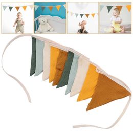 Banners Streamers Confetti Bunting Decoratie Kinderkamer Triangle vlaggen The Banner Weddings Cotton Birthday Party D240528