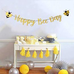 Banners Streamers Confetti Day Banner pour miel d'anniversaire Baby Shower Gender Revelow