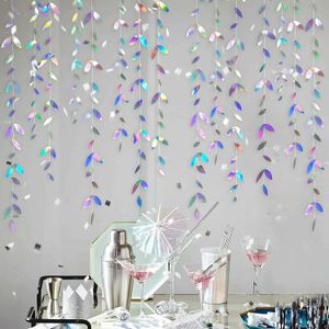 Banners Streamers Confetti Paper Iridescence Feuilles de neige Flakes Garland Sirène Birthday TEA PARTO