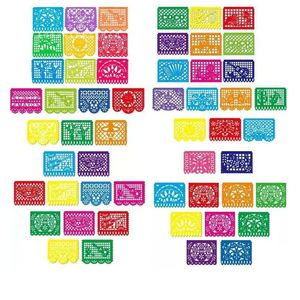 Banners Streamers Confetti Mexican Thème Party Favors Decoration Pattern Square Banner Décoré Fonction Feuille Jour de la bannière Dead Decoration d'anniversaire D240528