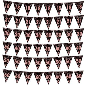 Banners Streamers Confetti Rose Gold 18 30 40 50 60 Year Joyeux anniversaire Banner Stream Party Decture Decoration Adult Birthday Anniversaire 30th Flags D240528