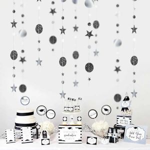 Banners Streamers Confetti Mariage Decoration 4m Gold Silver Star Shape Paper Garlands Birthday Party Decorations D240528