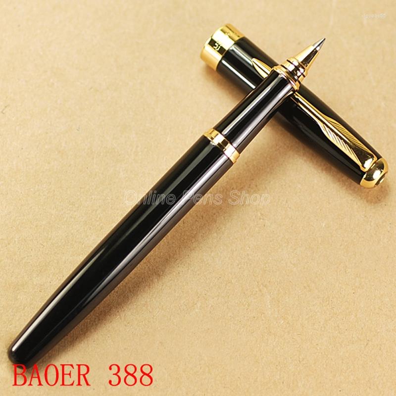 Baoer Rood Groen Zwart Blauw Grain En Gouden Roller Ball Pen BR020