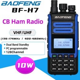 Baofeng bf-h7 puissant walkie talkie 10w double bande bidiromadaire radio portable fm émetteur-récepteur uhf vhf