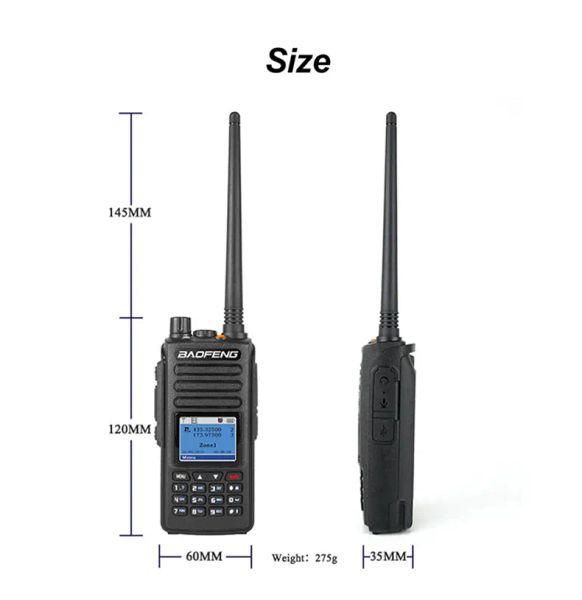 Baofeng DM-1702 DMR Digital Tier 2 GPS Walkie-Talkie Dual Time Slot Actualado Portable Radio VHF/UHF Ham Radio