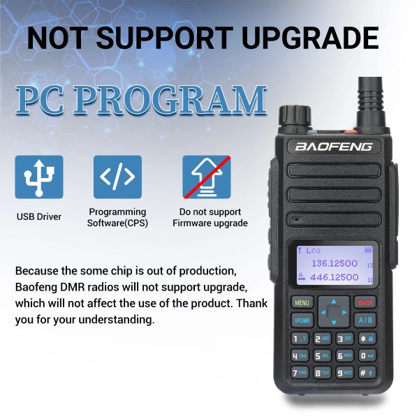 Baofeng DR-1801 DMR Digital Walkie Talkie Dual Tiempo Slot Analógico Tier 12 Long Range Dual Band 1024ch DM-1801 Ham Radio de dos vías