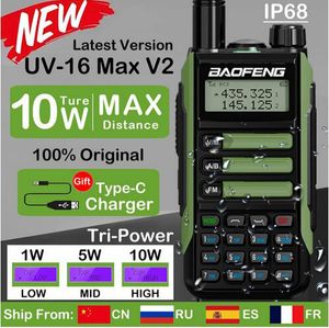 Baofeng UV-16S Radio FM IP68 Impermeable 12W Walkie Talkie 5800mAh Alta potencia Max Largo alcance VHF UHF Actualización de BF UV-5R UV5R Radio bidireccional CB Ham UV16S