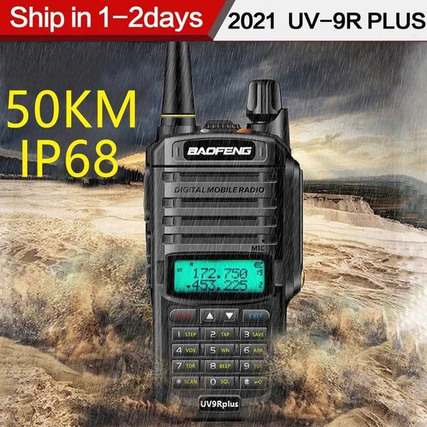 Baofeng UV-9R plus étanche IP68 talkie-walkie haute puissance CB Ham 30-50 KM longue portée UV9R portable Radio bidirectionnelle