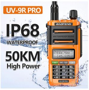 BaoFeng UV 9R PRO 15W IP68 Walkie Talkie impermeable UHF VHF Ham CB Radio actualizado de UV9R Plus bidireccional 50KM de largo alcance de mano de mayor potencia