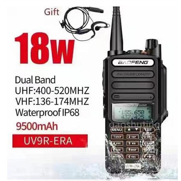 Baofeng UV9R-ERA talkie-walkie 18W 128 canaux 9500mAh batterie VHF UHF portable Radio bidirectionnelle pour la randonnée en plein air Sprot SOS