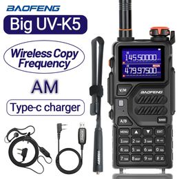 Baofeng UVK5 Pro Walkie Talkies 12W Band Air Long Range Copie Fréquence DTMF TYPEC Charger AM FM Portable Ham Two Way Radio 240510